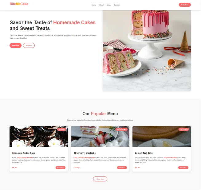 SweetFavor Template - Bakery and cake shop website