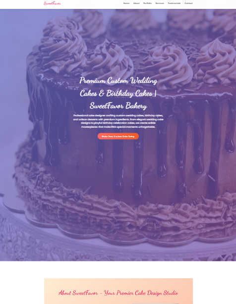 Sweet Bliss Bakery Template - Cake shop website design
